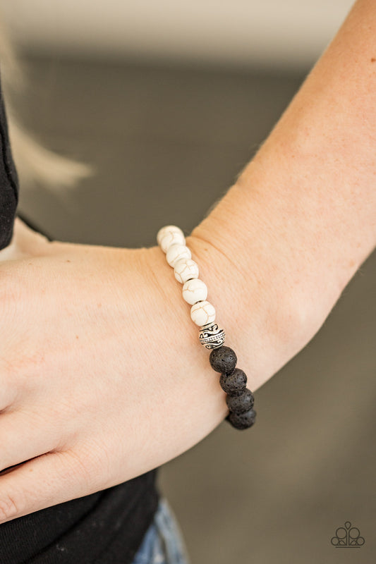 Exhilaration - white - Paparazzi bracelet