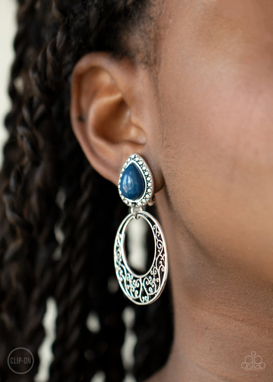 Exotic Escape - blue - Paparazzi CLIP ON earrings