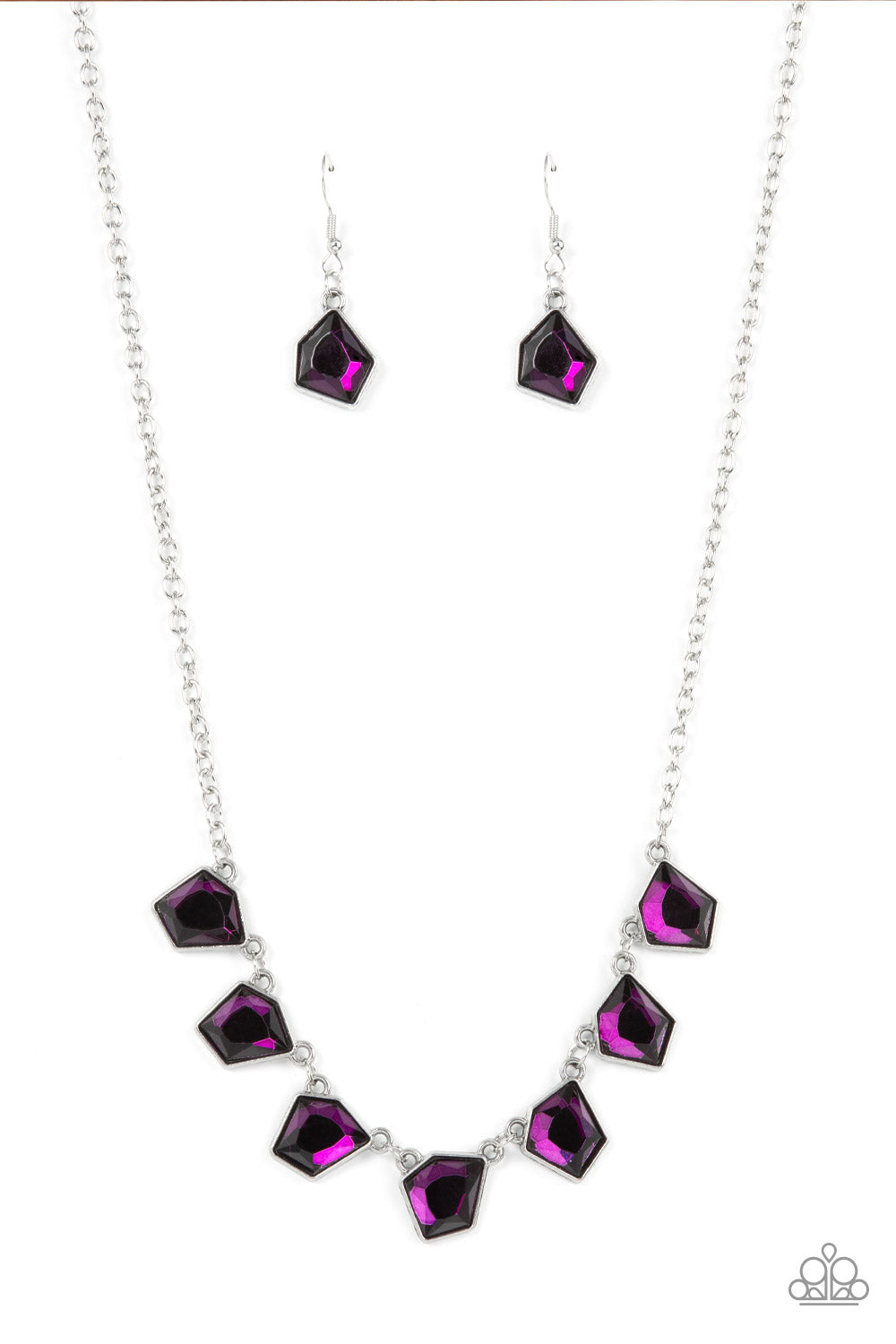 Crystal charm purple necklace paparazzi Clearance