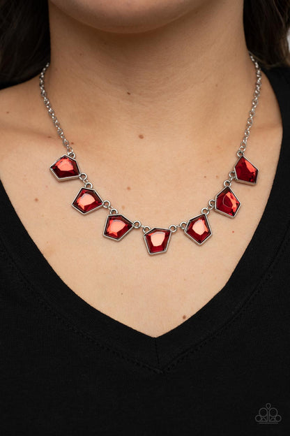 Experimental Edge - red - Paparazzi necklace