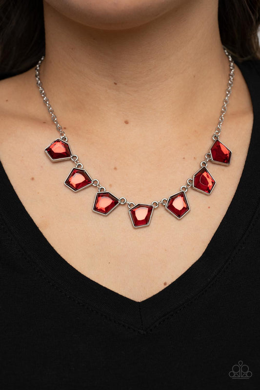 Experimental Edge - red - Paparazzi necklace