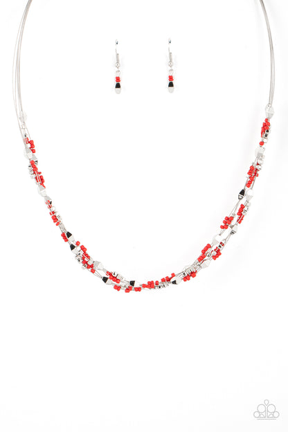 Explore Every Angle - red - Paparazzi necklace
