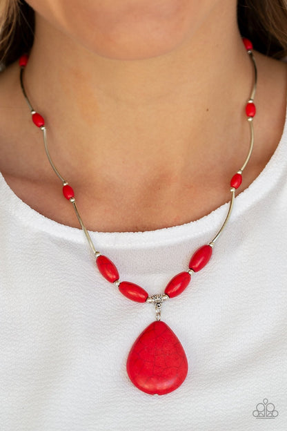Explore the Elements-red-Paparazzi necklace