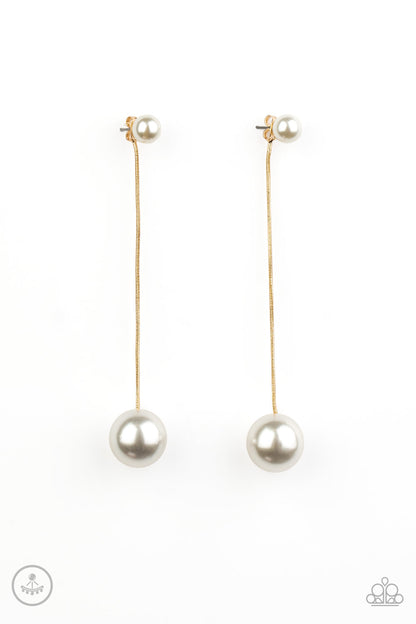 Extended Elegance - gold - Paparazzi earrings