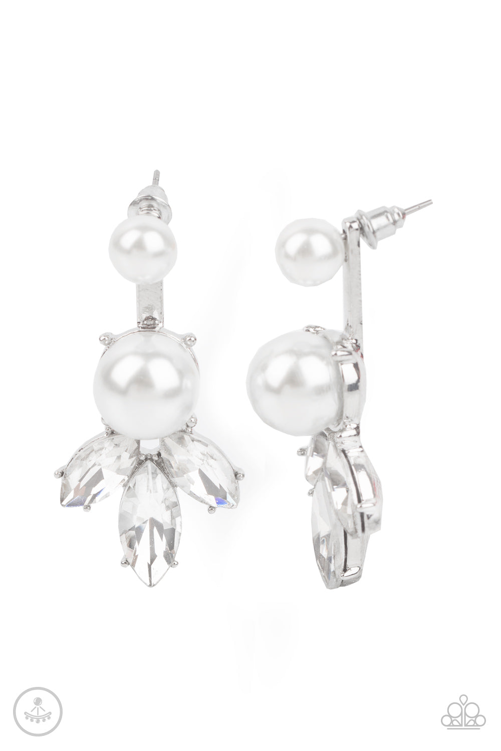 Extra Elite - white - Paparazzi earrings