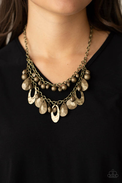 Extra Exhilarating - brass - Paparazzi necklace