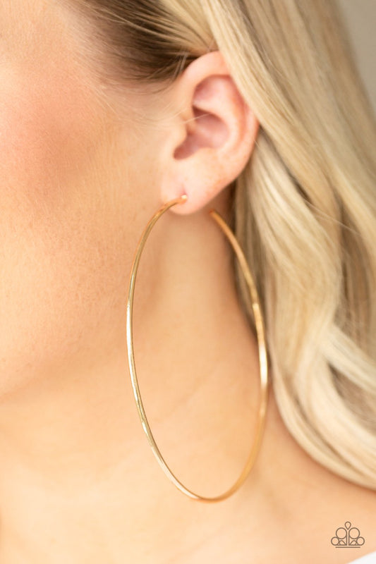 Extra Extra-gold-Paparazzi earrings