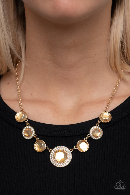 Extravagant Extravaganza - gold - Paparazzi necklace