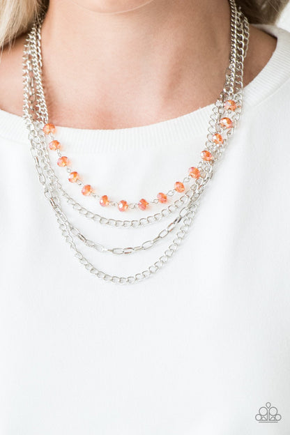 Extravagant Elegance - orange - Paparazzi necklace