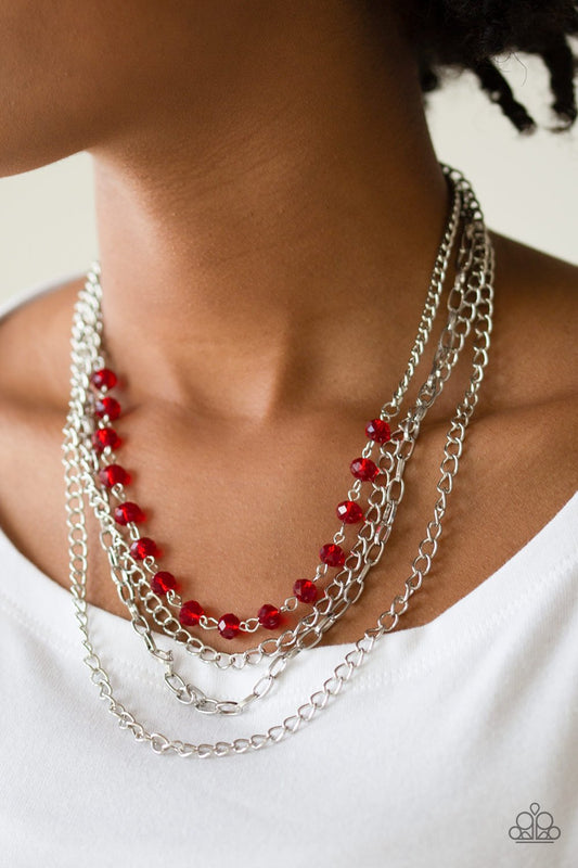 Extravagant Elegance-red-Paparazzi necklace