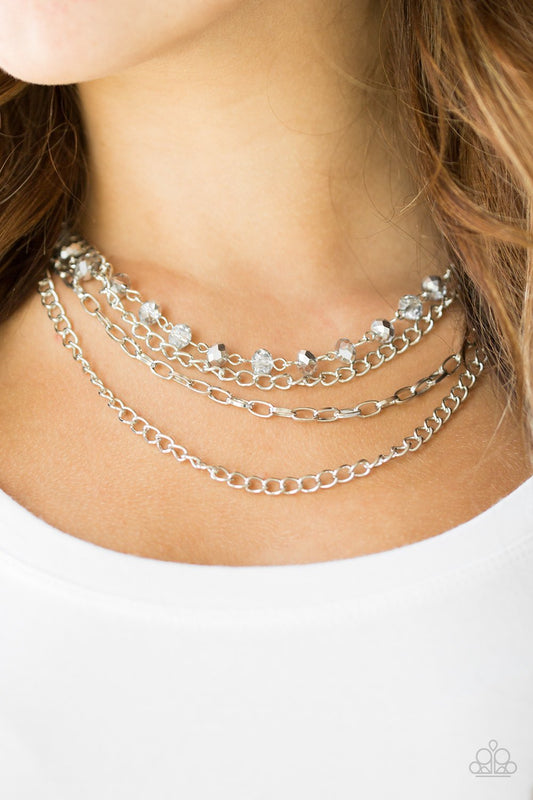 Extravagant Elegance - silver - Paparazzi necklace