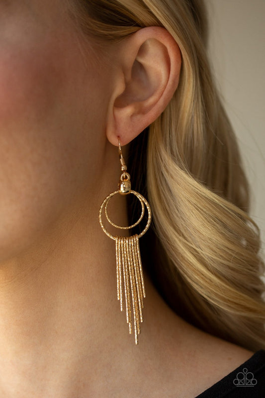 Eye Catching Edge-gold-Paparazzi earrings