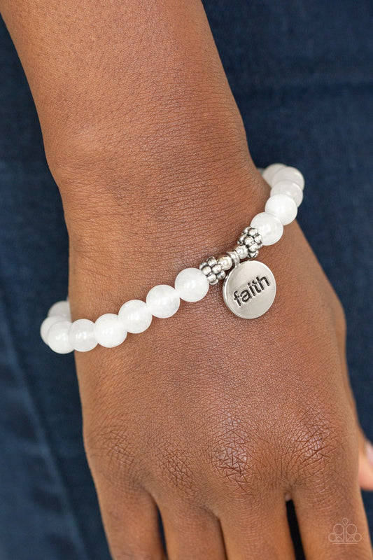 FAITH It Till You Make It - white - Paparazzi bracelet