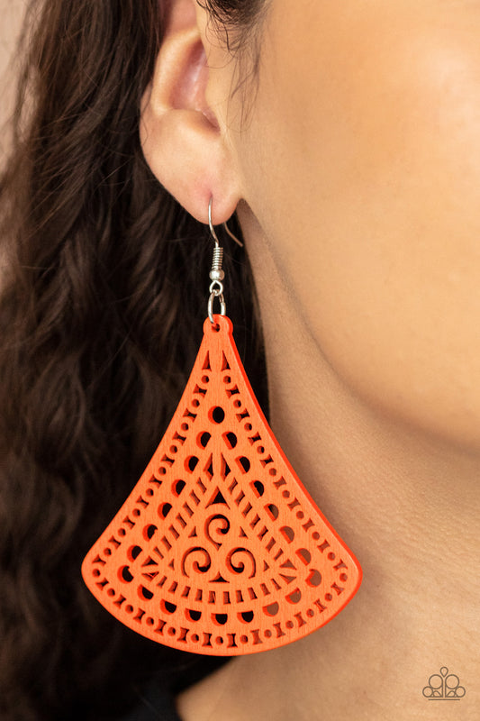 FAN to FAN - orange - Paparazzi earrings