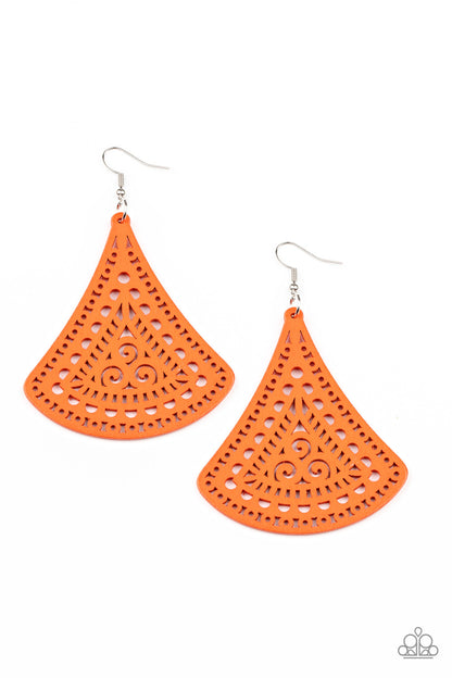 FAN to FAN - orange - Paparazzi earrings