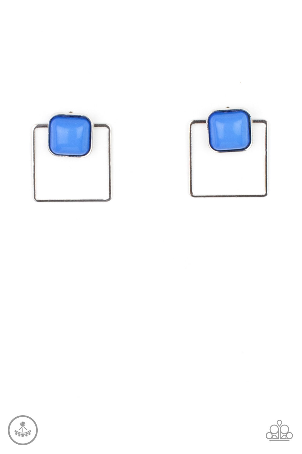 FLAIR and Square - blue - Paparazzi earrings