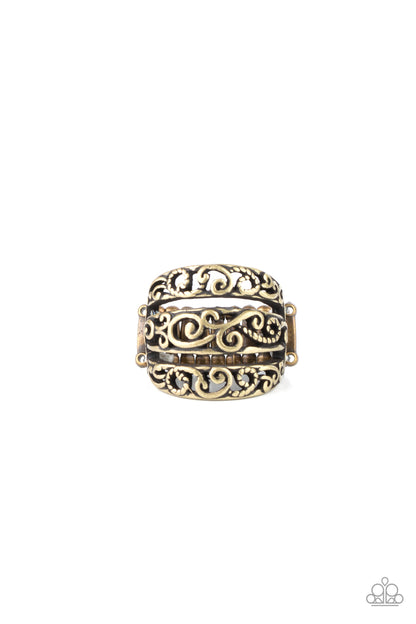 FRILLED To Be Here - brass - Paparazzi ring