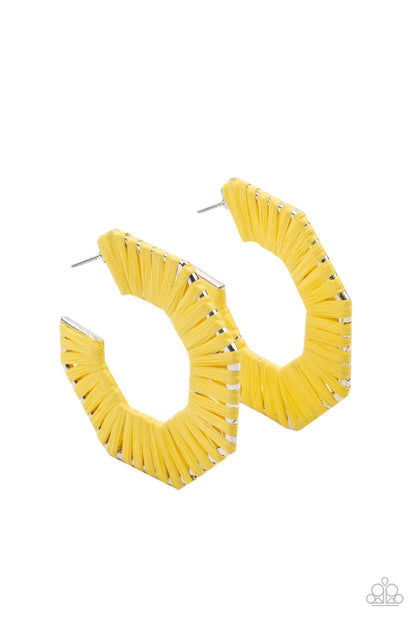 Fabulously Fiesta - yellow - Paparazzi earrings