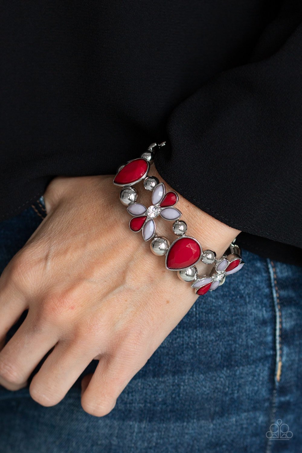 Fabulously Flourishing-red-Paparazzi bracelet