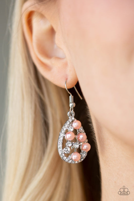 Faulously Wealthy-orange-Paparazzi earrings