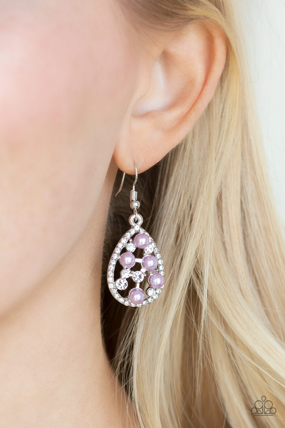 Fabulously Wealthy-purple-Paparazzi earrings