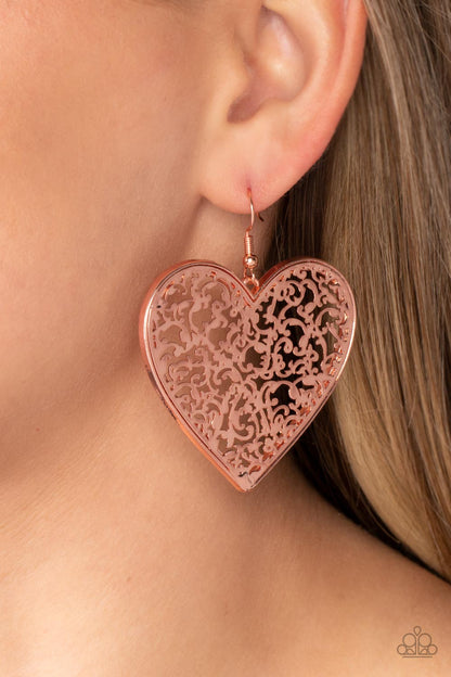 Fairest in the Land - copper - Paparazzi earrings