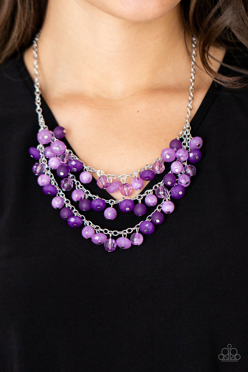 Oceanside Spa-Purple Necklace-Paparazzi Accessories