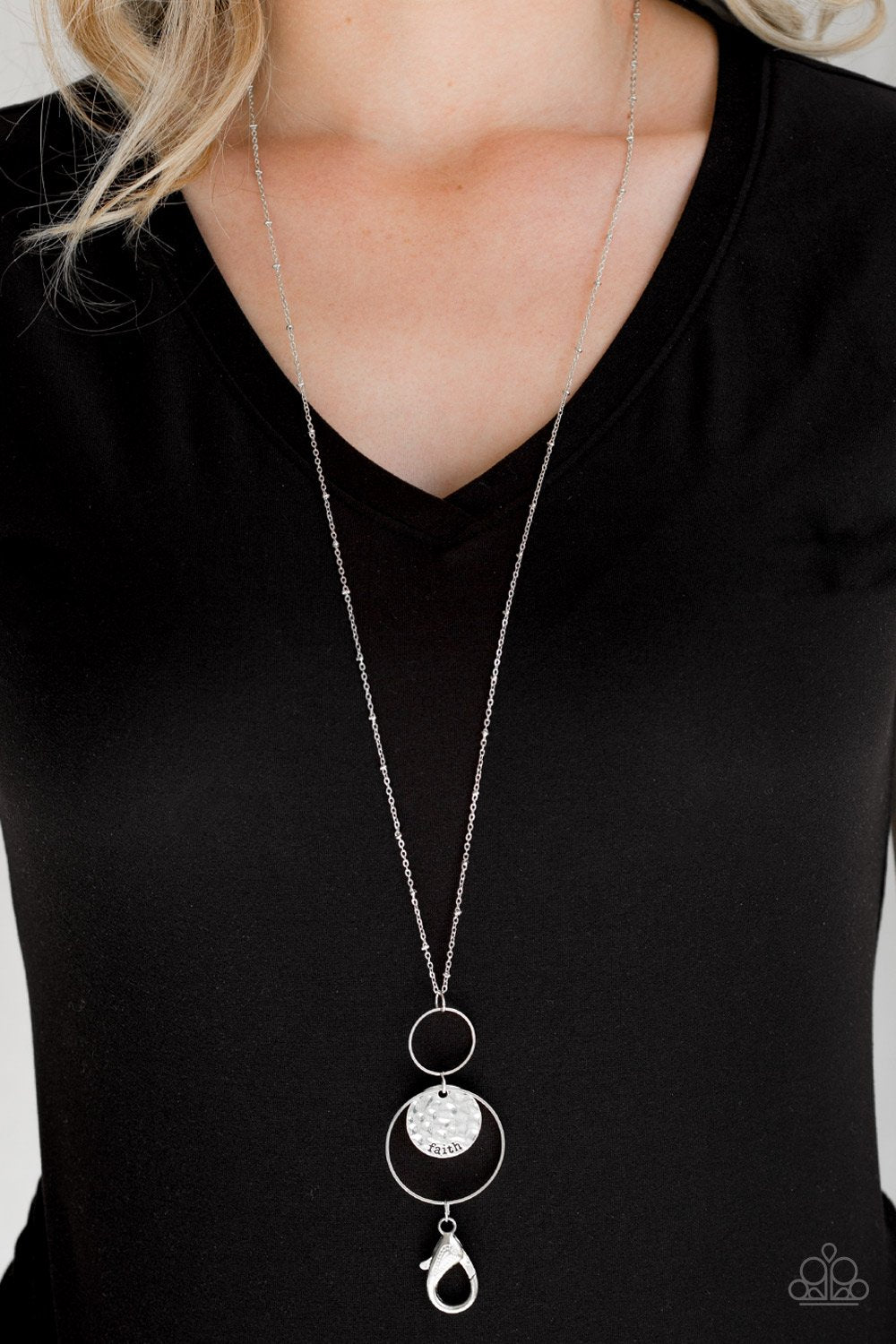 Faith Makes All Things Possible - silver - Paparazzi lanyard necklace