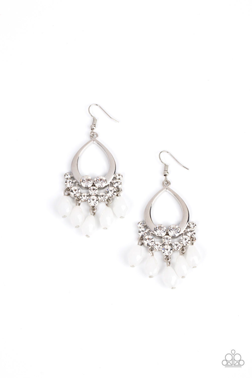 Famous Fashionista - white - Paparazzi earrings