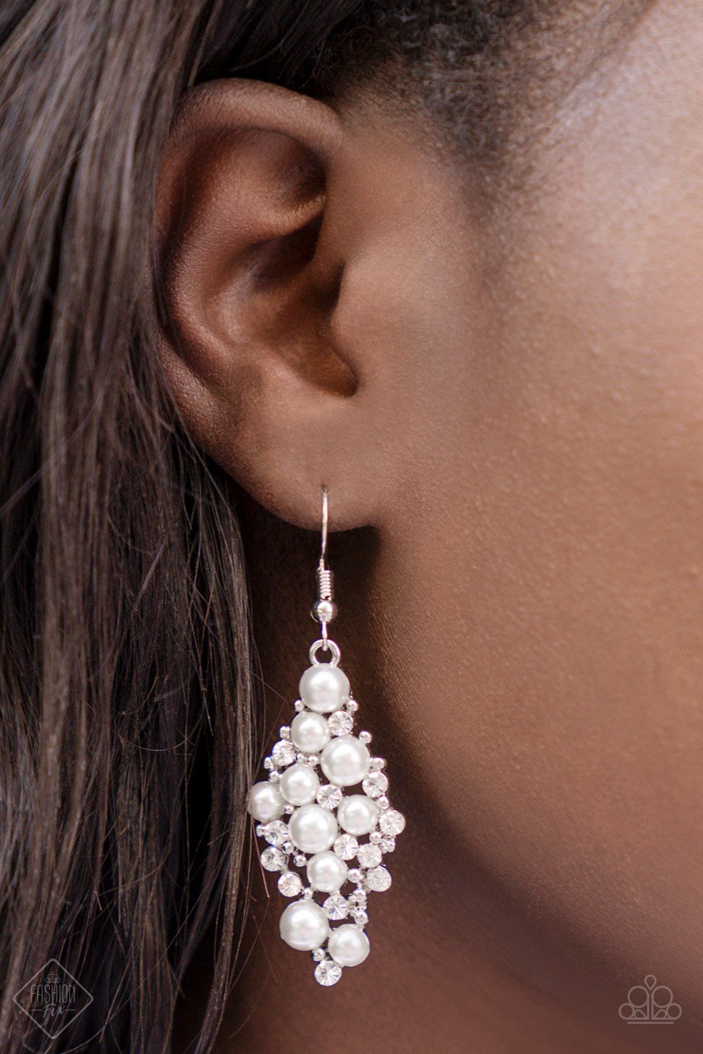 Famous Fashion - white - Paparazzi earrings