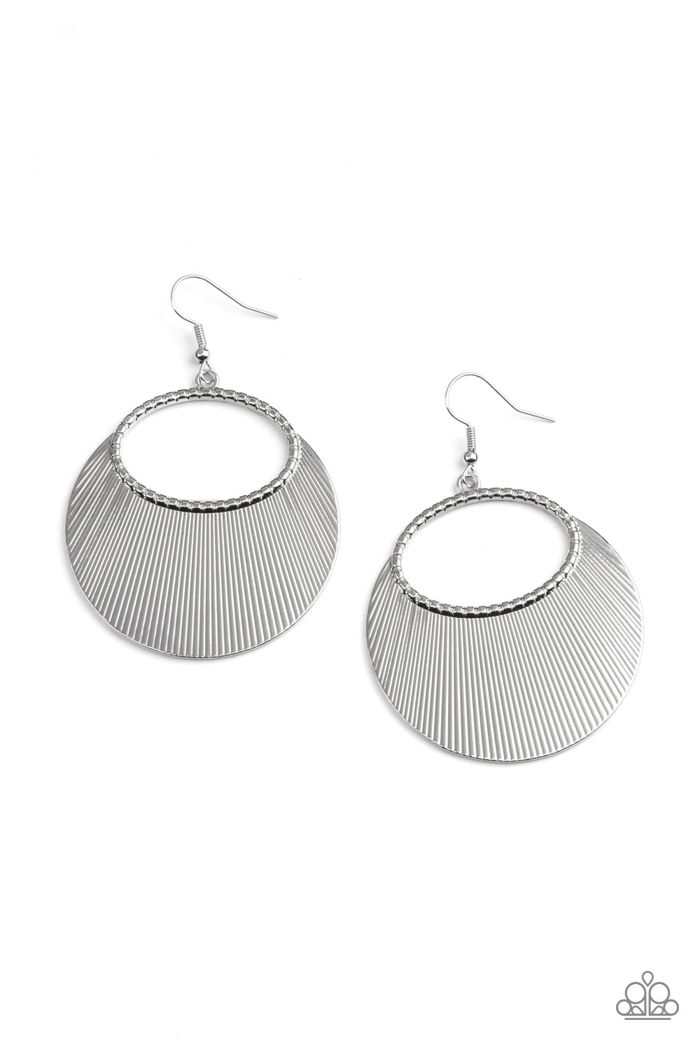 Fan Girl Glam - silver - Paparazzi earrings