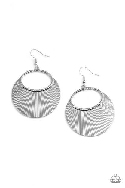 Fan Girl Glam - silver - Paparazzi earrings