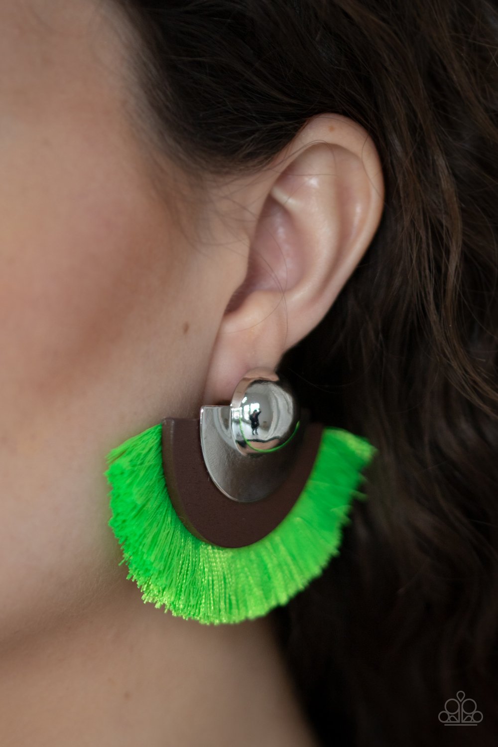 Fan the Flamboyance-green-Paparazzi earrings