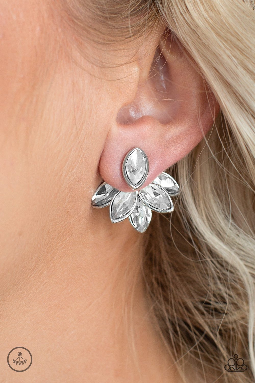 Fanciest of Them All - white - Paparazzi earrings