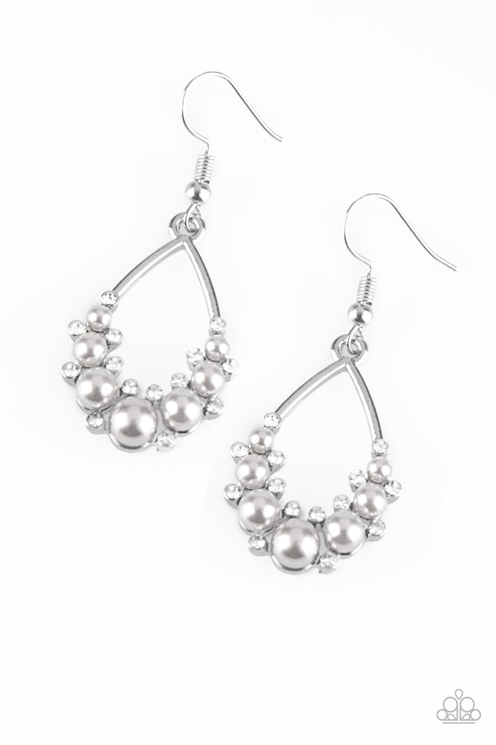 Fancy First - silver - Paparazzi earrings