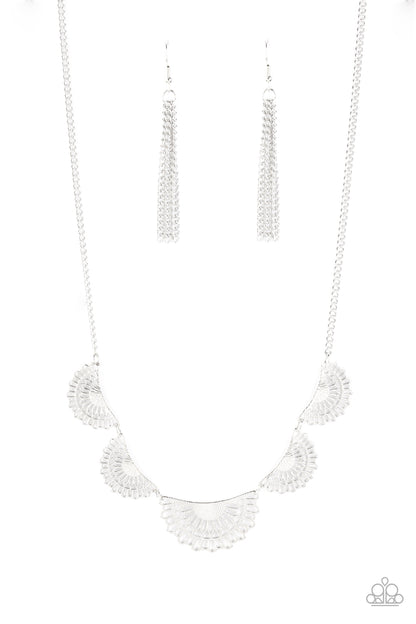 Fanned Out Fashion - silver - Paparazzi necklace