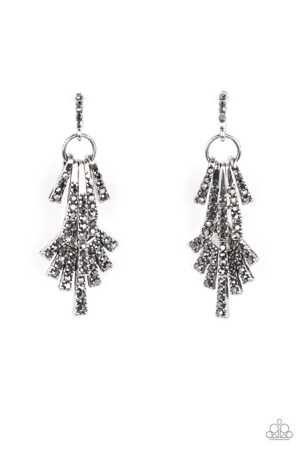 Fan of Glam - silver - Paparazzi earrings