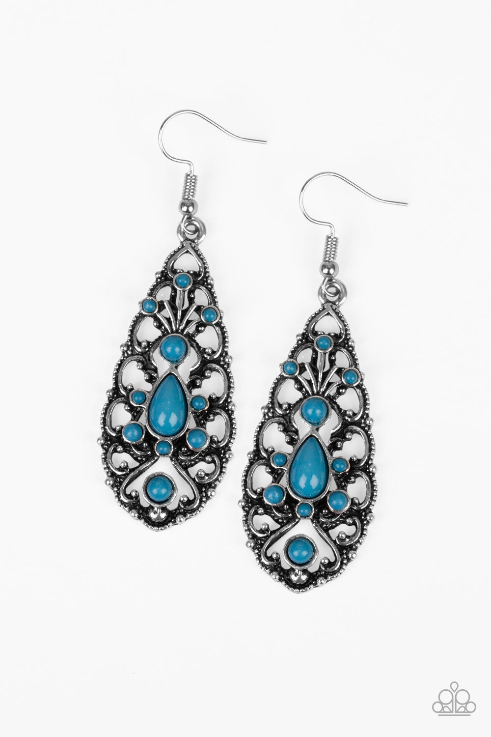 Fantastically Fanciful - blue - Paparazzi earrings