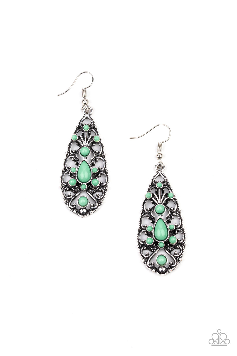 Fantastically Fanciful - green - Paparazzi earrings