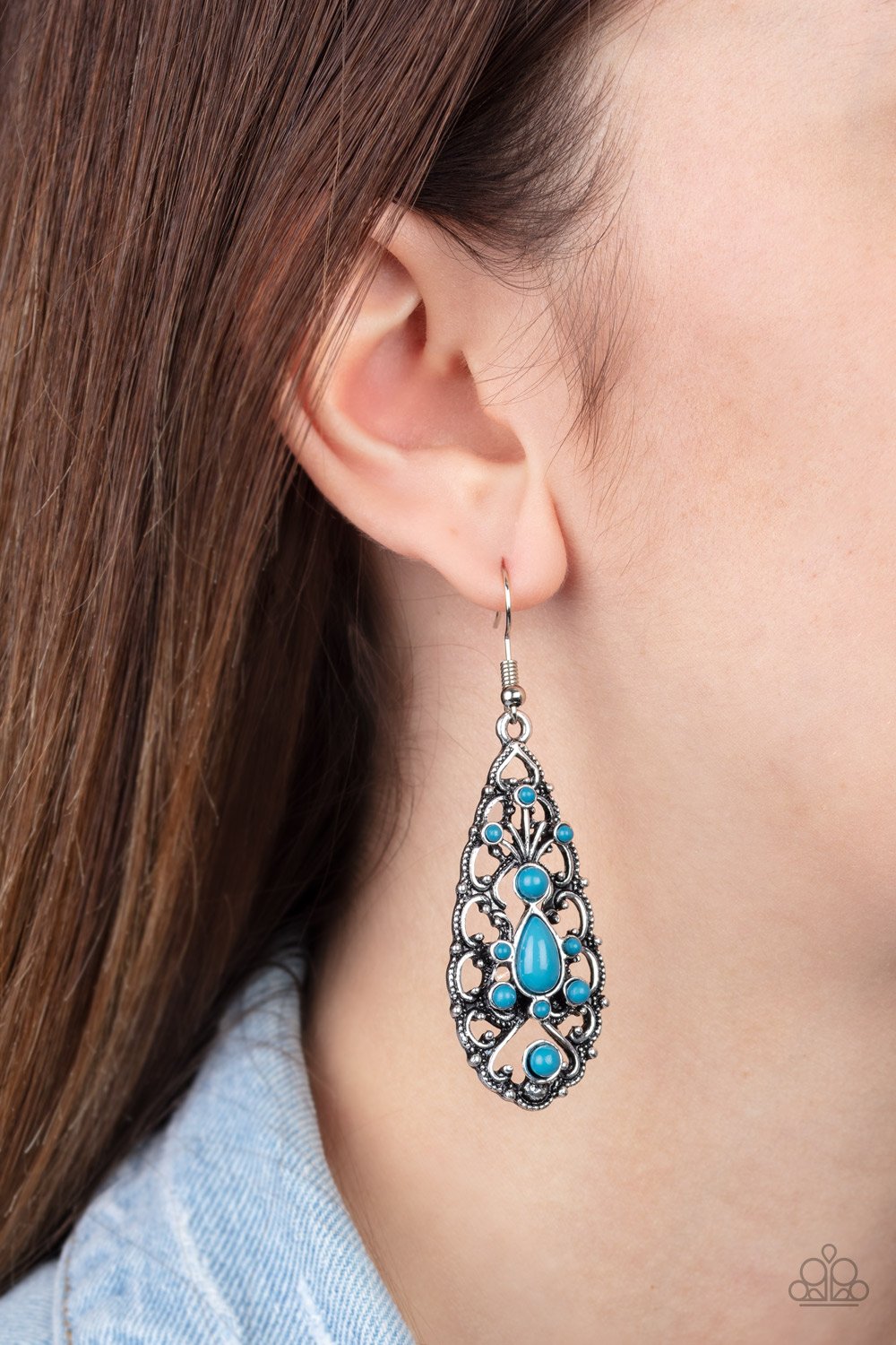 Fantastically Fanciful-blue-Paparazzi earrings