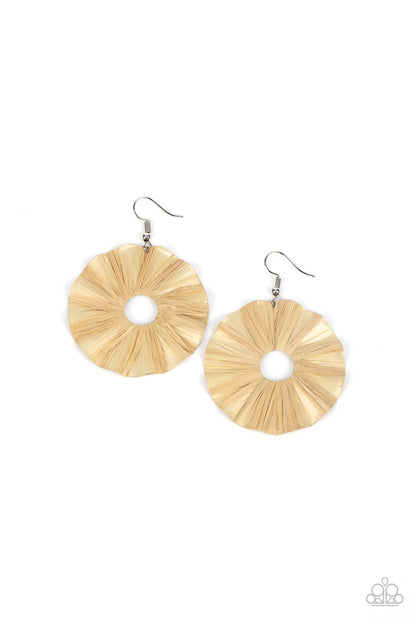 Fan the Breeze - brown - Paparazzi earrings