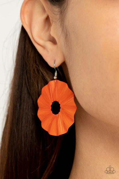 Fan the Breeze - orange - Paparazzi earrings