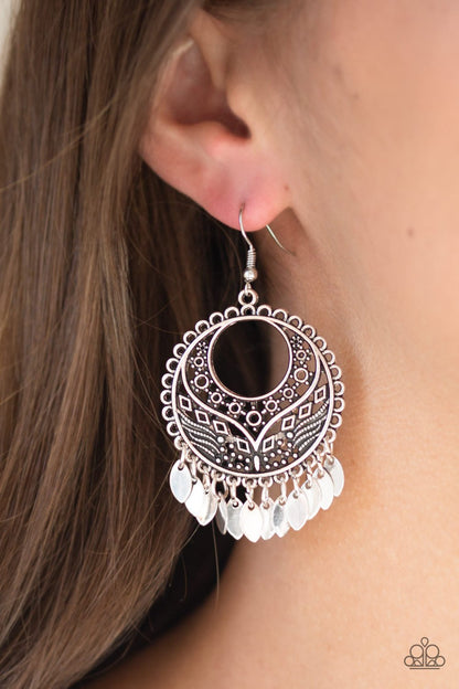 Far Off Horizons-silver-Paparazzi earrings