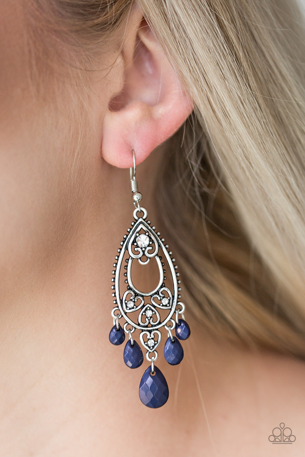 Fashion Flirt - blue - Paparazzi earrings