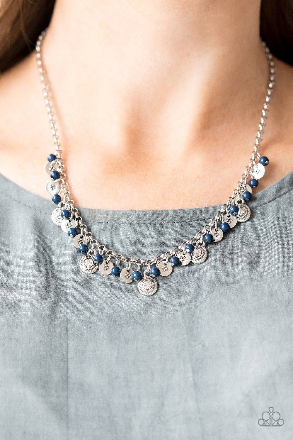 Fashion Formal - blue - Paparazzi necklace