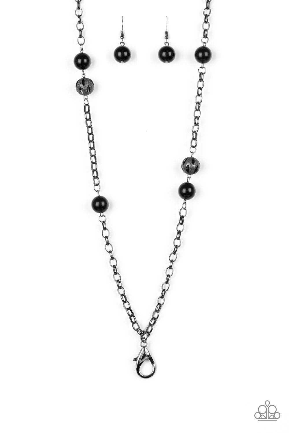 Fashion Fad - black - Paparazzi LANYARD necklace