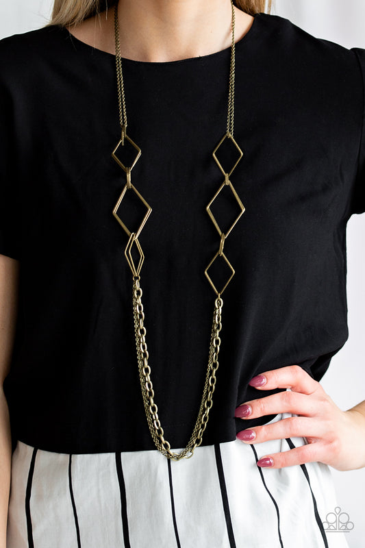 Fashion Fave - brass - Paparazzi necklace