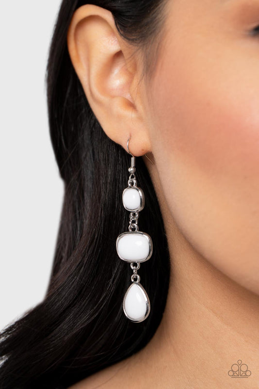 Fashion Frolic - white - Paparazzi earrings