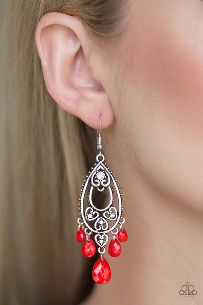 Fashion Flirt - red - Paparazzi earrings
