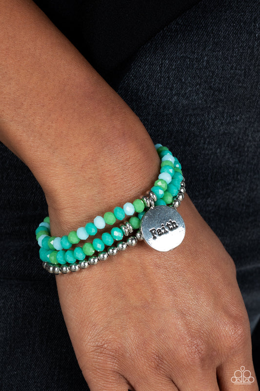 Fashionable Faith - green - Paparazzi bracelet